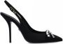 Dolce & Gabbana Kristalversierde Slingback Hakken Black Dames - Thumbnail 1