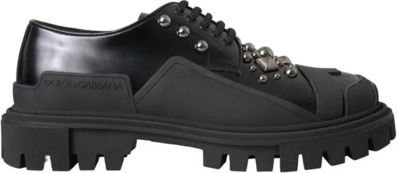 Dolce & Gabbana Studded Leather Trekking Sneakers Black Heren