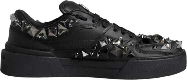 Dolce & Gabbana Studded Low-Top Lace-Up Sneakers Black Heren