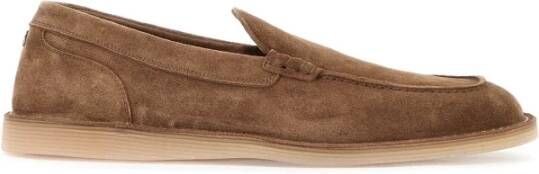 Dolce & Gabbana Suede Leather Moccas Loafers Brown Heren