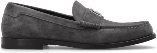 Dolce & Gabbana Klassieke Leren Moccasin Schoenen Gray Heren