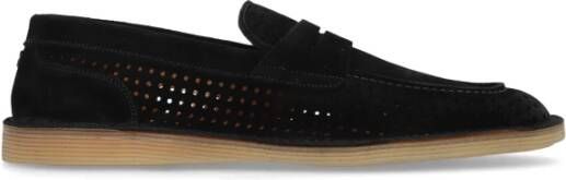 Dolce & Gabbana Geperforeerde leren loafers Zwart Ronde neus Black Heren