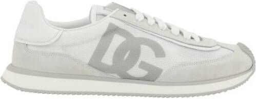 Dolce & Gabbana Suède Sneakers met Logodetail White Heren