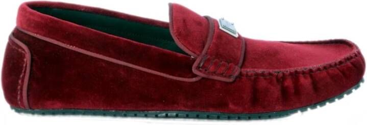 Dolce & Gabbana Velvet Loafers voor Mannen Red Heren