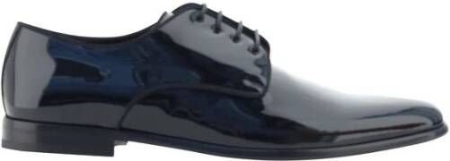 Dolce & Gabbana Zwarte Leren Veterschoenen Black Heren