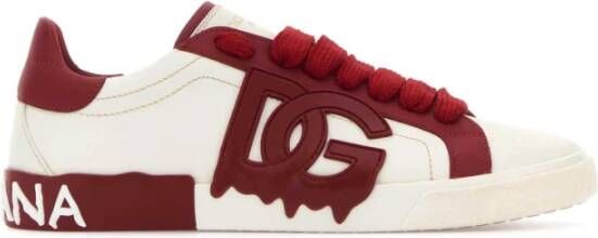 Dolce & Gabbana Vintage Twee-Tone Leren Sneakers Red Heren