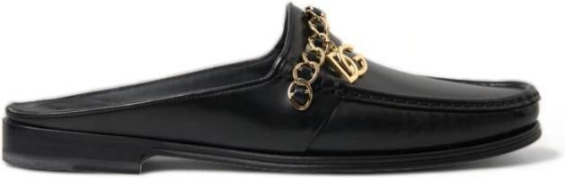 Dolce & Gabbana Visconti Ketting Hanger Leren Jurkschoenen Black Heren