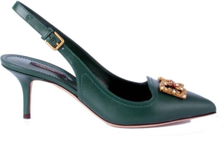 Dolce & Gabbana Vrouwen Devotion Heeled Slingback Sandalen Green Dames