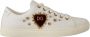 Dolce & Gabbana Leren Sneakers met Gouden Studs en Rood Fluweel Hart Borduurwerk White Dames - Thumbnail 24