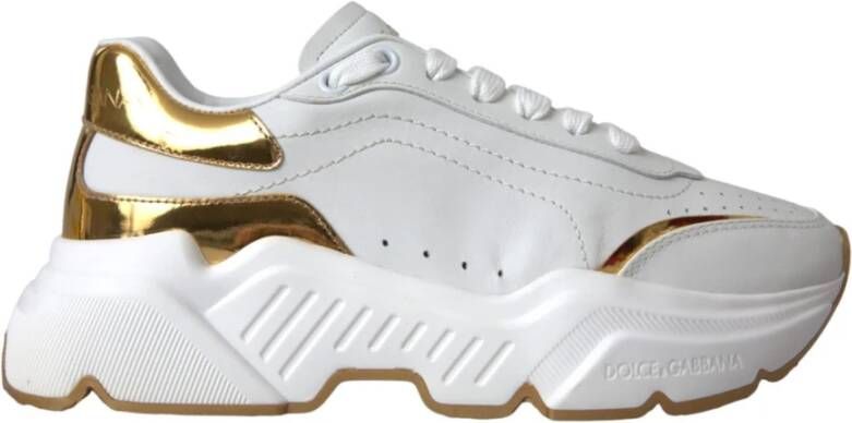 Dolce & Gabbana Wit Goud Lage Top Sneakers White Dames