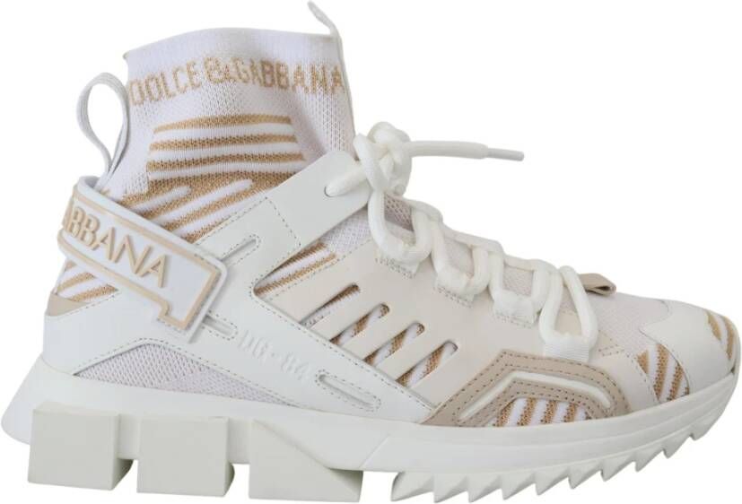 Dolce & Gabbana Witte Beige Sorrento Casual Sneakers White Dames