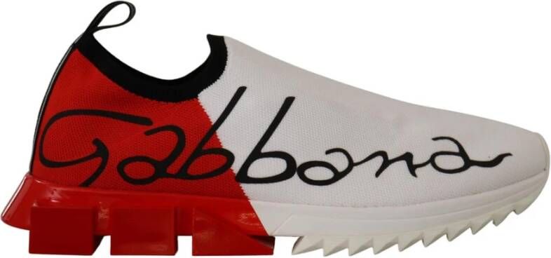 Dolce & Gabbana Witte en Rode Sorrento Sneakers White Heren