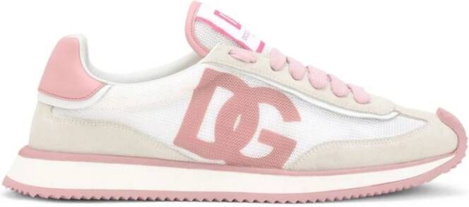 Dolce & Gabbana Witte en roze sneakers voor vrouwen Pink Dames