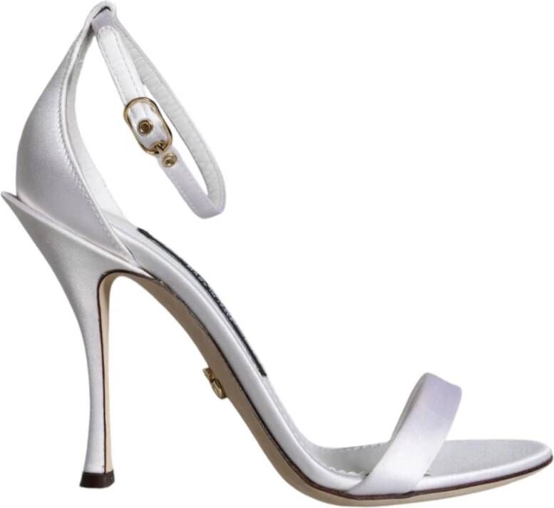 Dolce & Gabbana Witte Enkelband Sandalen Hoge Kwaliteit White Dames