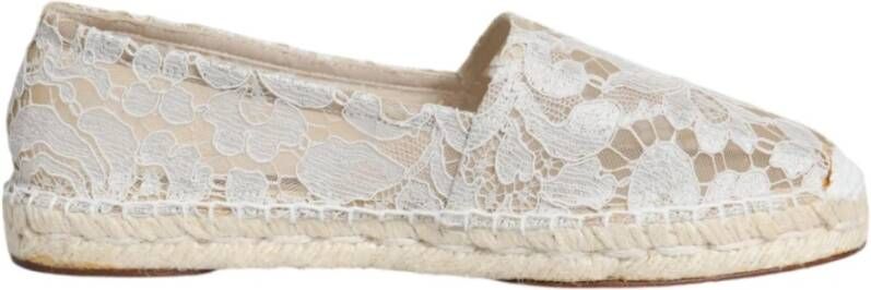 Dolce & Gabbana Witte Kant Espadrilles met Rubberen Zool White Dames