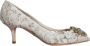 Dolce & Gabbana Witte Kant Kristal Hak Pumps White Dames - Thumbnail 1