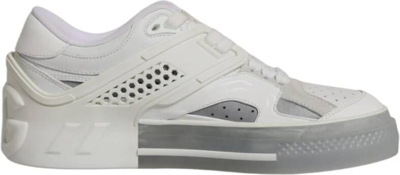 Dolce & Gabbana Witte Kant Lage Sneakers met Logo White Heren