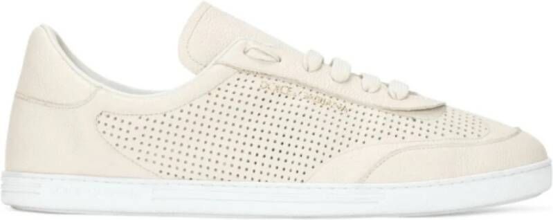 Dolce & Gabbana Witte lage sneakers met geperforeerd detail White Heren