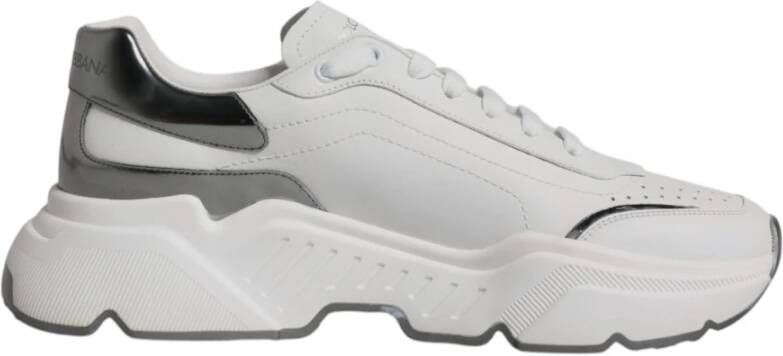 Dolce & Gabbana Witte Sneakers Lichtgewicht Ronde Neus Vetersluiting White