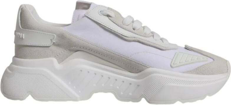 Dolce & Gabbana Witte Leren Lage Sneakers White Heren