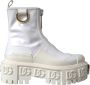 Dolce & Gabbana Witte Leren Rubber Enkellaarzen White Dames - Thumbnail 1