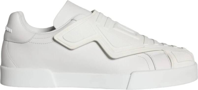 Dolce & Gabbana Witte Leren Slip On Sneakers White Heren