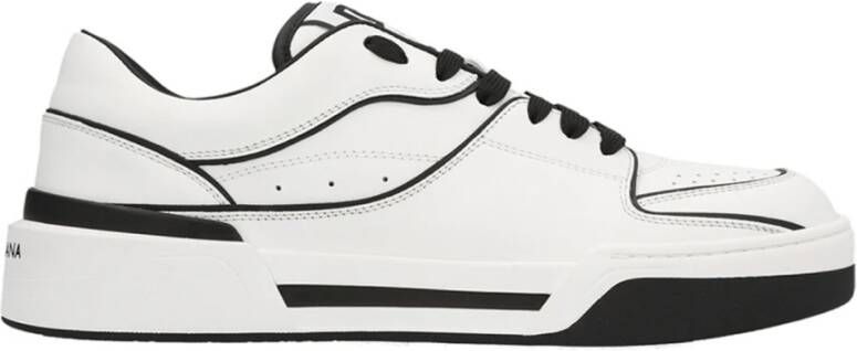 Dolce & Gabbana Witte Leren Sneakers met Logotong White Heren