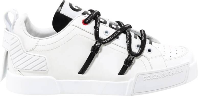 Dolce & Gabbana Witte Leren Sneakers Stijlvolle Keuze White Heren