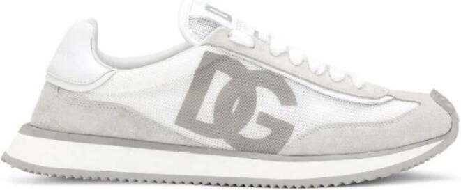 Dolce & Gabbana Witte Logo Grijze Sneaker White Dames