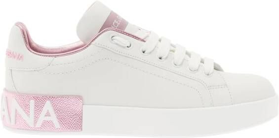 Dolce & Gabbana Witte Logo Low-Top Sneakers White Dames