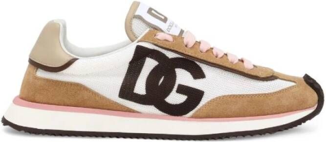 Dolce & Gabbana Witte Logo Sneaker Cacao Stijl Multicolor Dames