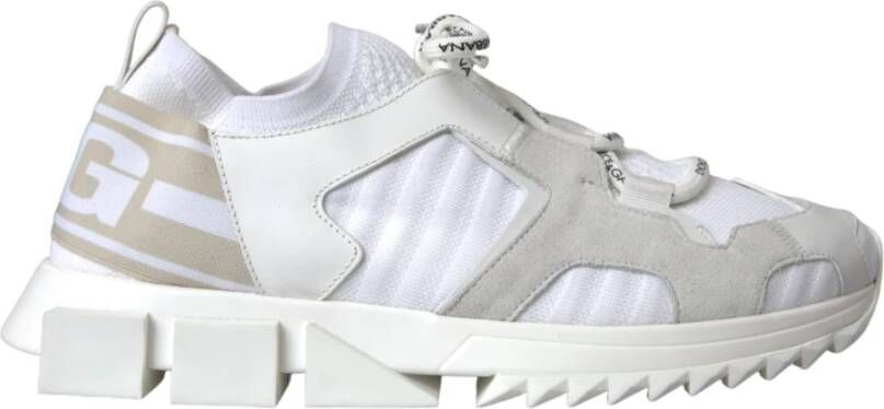 Dolce & Gabbana Witte Mesh Sorrento Trekking Sneakers Heren Schoenen White Heren