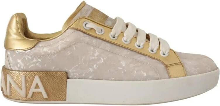 Dolce & Gabbana Witte Mother of Pearl Vetersneakers White Dames