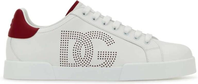 Dolce & Gabbana Witte Nappa Leren Sneakers White Heren