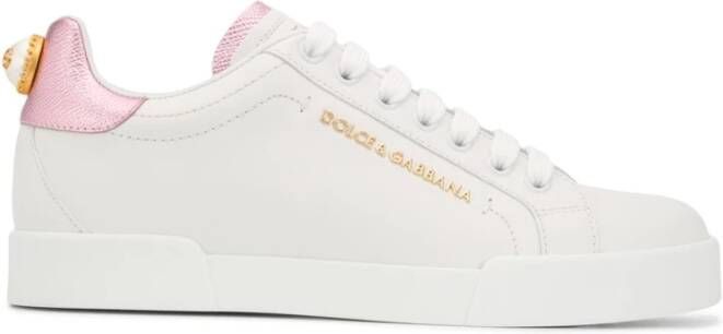 Dolce & Gabbana Portofino Sneakers met Parelversiering White Dames