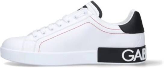 Dolce & Gabbana Witte Portofino Sneakers met Zwarte Details White Heren