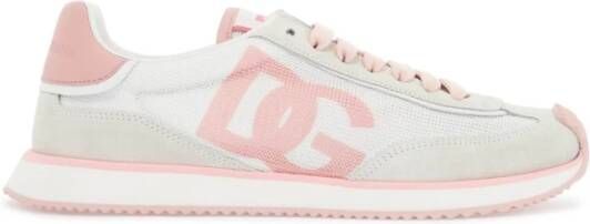 Dolce & Gabbana Witte Roze Logo Sneakers Multicolor Dames