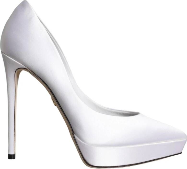 Dolce & Gabbana Witte Satijnen Stiletto Hakken White Dames