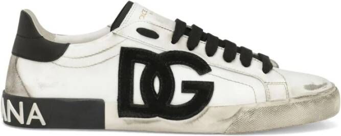 Dolce & Gabbana Witte Sneakers Portofino Lijn Vintage Allure White Heren