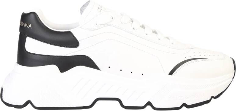 Dolce & Gabbana Witte Sneakers Lichtgewicht Ronde Neus Vetersluiting White