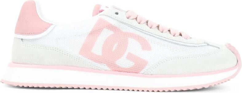 Dolce & Gabbana Witte Sneakers Versterkte Neus Veters Multicolor Dames