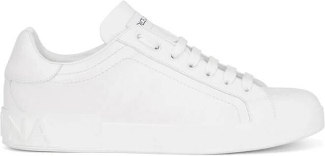 Dolce & Gabbana Leren lage sneakers ronde neus White Heren