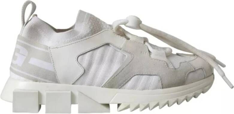 Dolce & Gabbana Witte Sorrento Trekking Sneakers Rubberen Zool White Dames