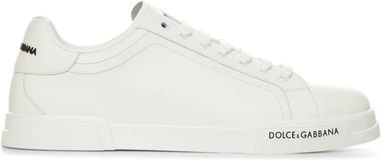 Dolce & Gabbana Witte Veterschoenen van Leer White Heren