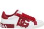 Dolce & Gabbana Vintage Lage Kalfsleren Sneakers in Wit en Rood White Heren - Thumbnail 1