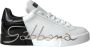 Dolce & Gabbana Witte Zwarte Portofino Lage Top Leren Sneakers White Dames - Thumbnail 1