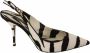 Dolce & Gabbana Zebra Print Slingback Heels Sandals Black Dames - Thumbnail 1