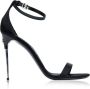 Dolce & Gabbana Elegante Zijden Satijnen Metalen Hak Sandalen Black Dames - Thumbnail 7