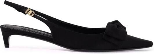 Dolce & Gabbana Zijden Satijnen Strik Slingback Pumps Black Dames