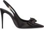 Dolce & Gabbana Zijden slingback pumps met strikdetail Black Dames - Thumbnail 3